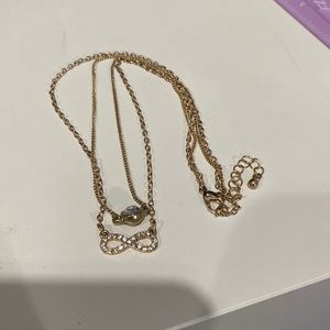 Gold infinity double necklace